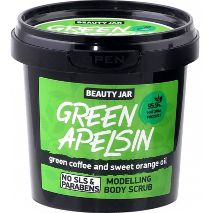 Beauty Jar GREEN APELSIN - modelējošais ķermeņa skrubis 200g