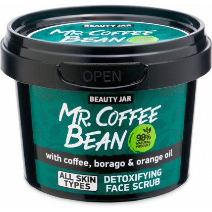 Beauty Jar Mr.Coffee Bean detox skrubis sejai ar kafiju 50g