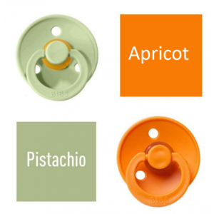 Bibs Pistachio/Apricot Knupītis izgatavots no 100% dabīgas gumijas - ķirša forma 6-18 mēneši (2 gab.)
