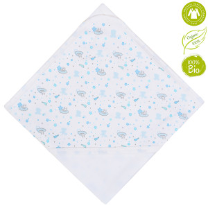 Bio Baby Organiskas kokvilnas bērnu sega ar kapuci 85x85 cm.