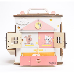 Boobo Toys Busy Cube Medium Aktivitātes kubs meitenēm