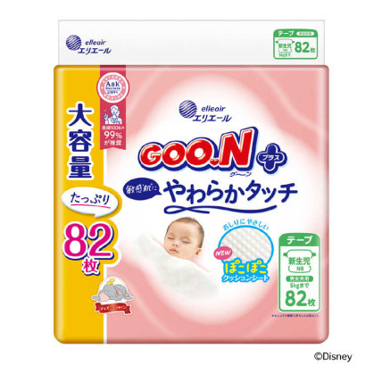 Goo.N Plus Autiņbiksītes jutīgai ādai NB 0-5kg 82gab Goo.N Plus Autiņbiksītes jutīgai ādai NB 0-5kg 82gab