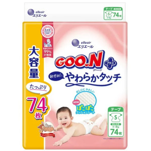 Goo.N Plus Autiņbiksītes jutīgai ādai S 4-8kg 74gab