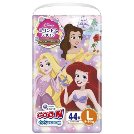 Goo.N Plus Princess Autiņbikses-biksītes PL 9-14kg 44gab Goo.N Plus Princess Autiņbikses-biksītes PL 9-14kg 44gab