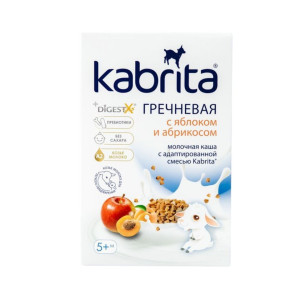 Kabrita Griķu putra uz piena maisījuma pamata ar ābolu un aprikozi bērniem no 5 mēnešu vecuma 180g