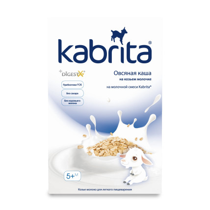 Kabrita auzu pārslu biezputra uz kazas piena pamata bērniem no 5 mēnešu vecuma 180g