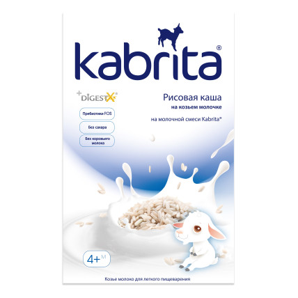 Kabrita rīsu putra uz kazas piena pamata bērniem no 4 mēnešu vecuma 180g