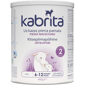 Kabrita 2 400 nākamais mākslīgais piena maisījums uz kazas piena pamata komfortablai gremošanai zīdaiņiem vecumā no 6 līdz 12 mēnešu vecumam