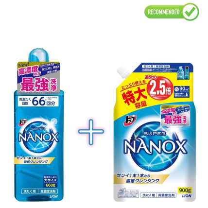 Lion ''Top Super Nanox" koncentrēts gels veļas mazgāšanai 660g + pildviela 900g