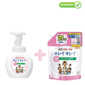 Lion KireiKirei Putojošās roku ziepes 250ml + pildviela 450ml