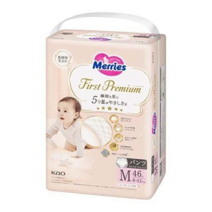 Merries First Premium Autiņbiksītes-biksītes PM 6-11kg 46gab