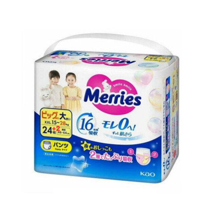 Autiņbiksītes-biksītes Merries XXL 15-28kg 26gab