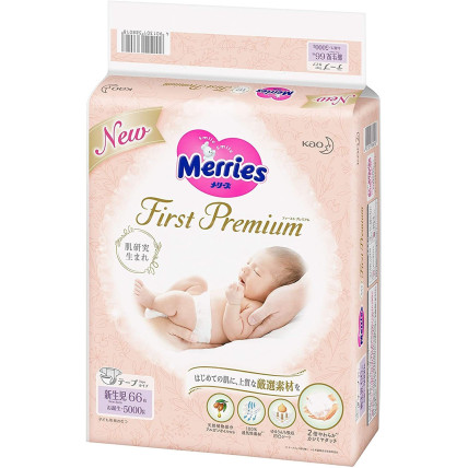 Merries First Premium Autiņbiksītes NB 0-5kg 66gab