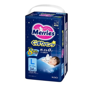 Merries nakts autiņbiksītes-biksītes PL 9–15 kg 34gab