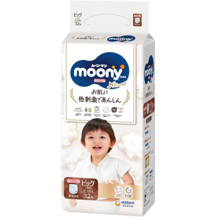 Moony Natural Autiņbiksītes-biksītes PBL 12-22kg 32gab