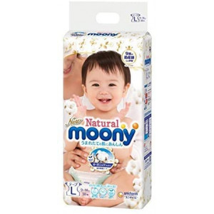 Autiņbiksītes Moony Natural L 9-14kg 38gab