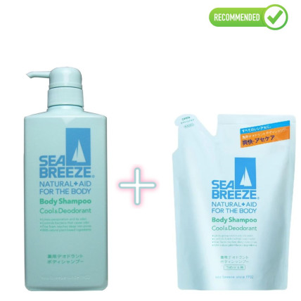 Shiseido Sea Breeze Dušas želeja ar dezodorējošu efektu 600ml + pildviela 400ml