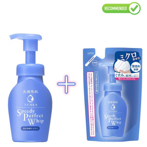 Shiseido Senka Speedy Perfect Whip mitrinošas putas sejas mazgāšanai ar hialuronskābi 150ml + pildviela 130ml