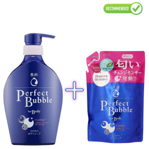 Shiseido Perfect Bubble Šķidrās ķermeņa putu ziepes ar ilgstošu dezodorējošu efektu 500ml + pildviela 350ml