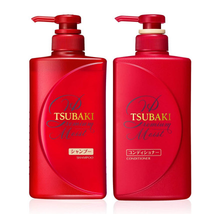 Shiseido ''Tsubaki Moist" mitrinošs šampūns matiem 490ml+Shiseido ''Tsubaki Moist" mitrinošs kondicionieris matiem 490ml 