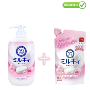 Cow Milky šķidrās ķermeņa ziepes 500ml + pildviela 360ml