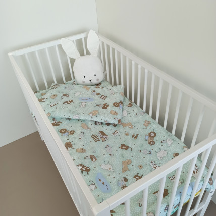 Bērnu gultas veļas komplekts 2-dalīgs, HAPPY FARM 100x135/40x60cm