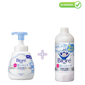 Biore U šķidrās roku ziepes-putas ar antibakteriālu efektu, ar vieglu citrusu aromātu 500ml + pildviela 430ml