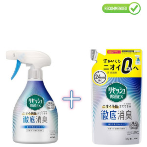 KAO RESESH EX Dezodorants apģērbam un tekstilizstrādājumiem 370ml + pildviela 320ml