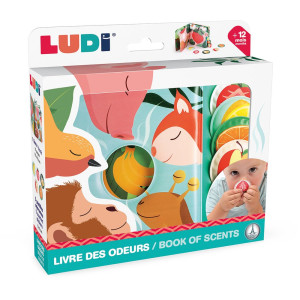 LUDI L30148 Attīstoša grāmatiņa ar augļu smaržām