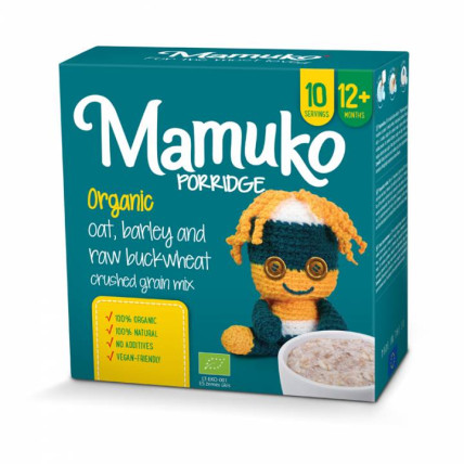 MAMUKO BIO auzu, zaļo griķu un miežu smalcinātu graudu putra 240g