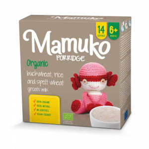 MAMUKO BIO griķu, rīsu, speltas kviešu putra 240g