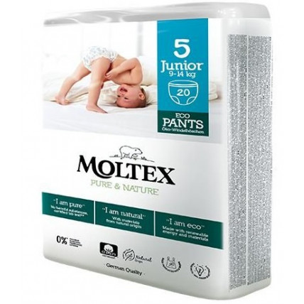 Autiņbiksītes-biksītes Moltex Pure & Nature 5 Junior 9-14kg 20gab