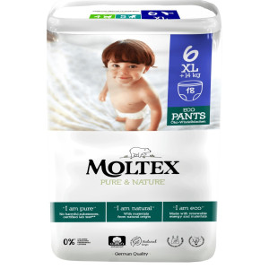 Autiņbiksītes-biksītes Moltex Pure & Nature 6 XL 14+kg 18gab