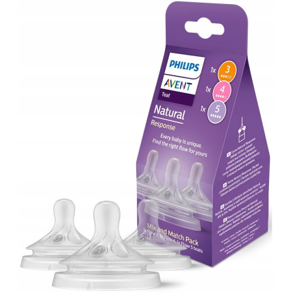 Philips Avent SCY960/03 Dabiskas plūsmas knupīšu komplekts 3gab