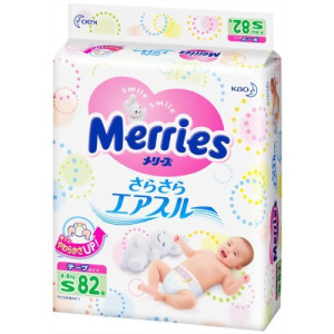 Autiņbiksītes Merries S 4-8kg 82gab