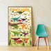 POPPIK Dinosaurs plakāts ar daudzreizlietojamām uzlīmēm