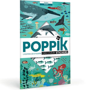 POPPIK Oceans plakāts ar daudzreizlietojamām uzlīmēm