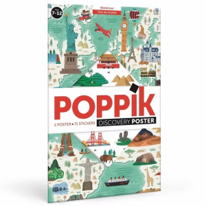 POPPIK World Tour plakāts ar daudreizlietojamām uzlīmēm